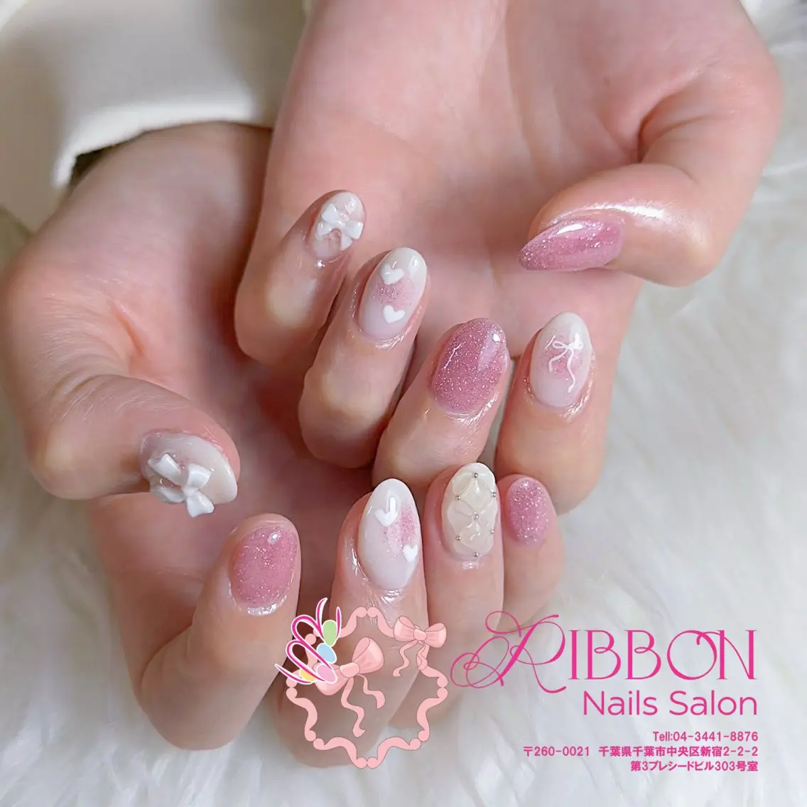 ネイル フレンチネイル ジェルネイル マグネットネイル 持ち込み ニュアンスネイル ハンドネイル Ribbonnail salonのネイルデザイン