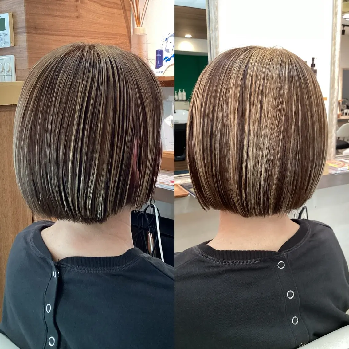 ショート ハイライト トリートメント ヘアカラー hair bonitaのヘアスタイル