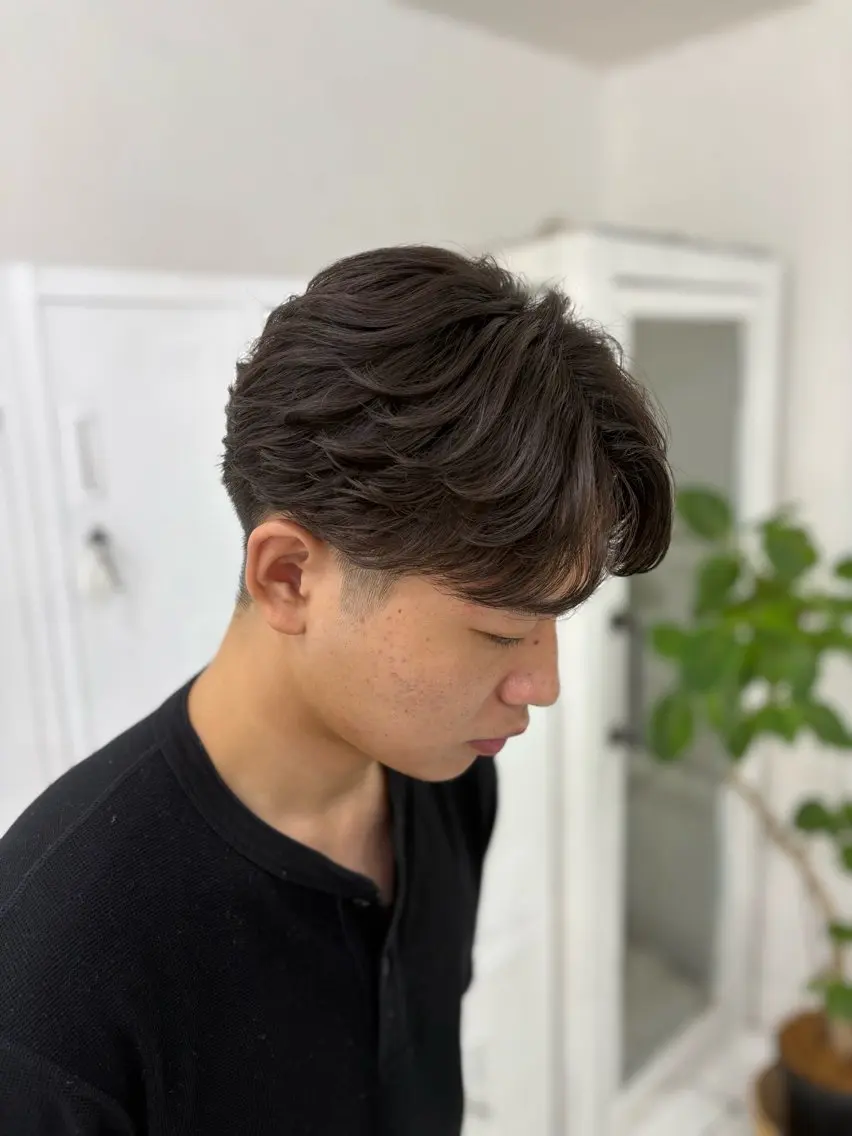 パーマ メンズ カット パーマ 阿部 渓太のヘアスタイル