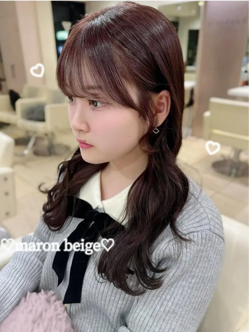 ロング ヘアカラー トリートメント 大村 恋美のヘアスタイル
