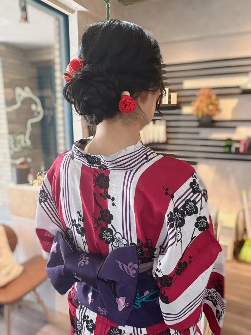 ヘアアレンジ 着物ヘア 髪飾り 浴衣 着付け Noe' Akariのヘアスタイル