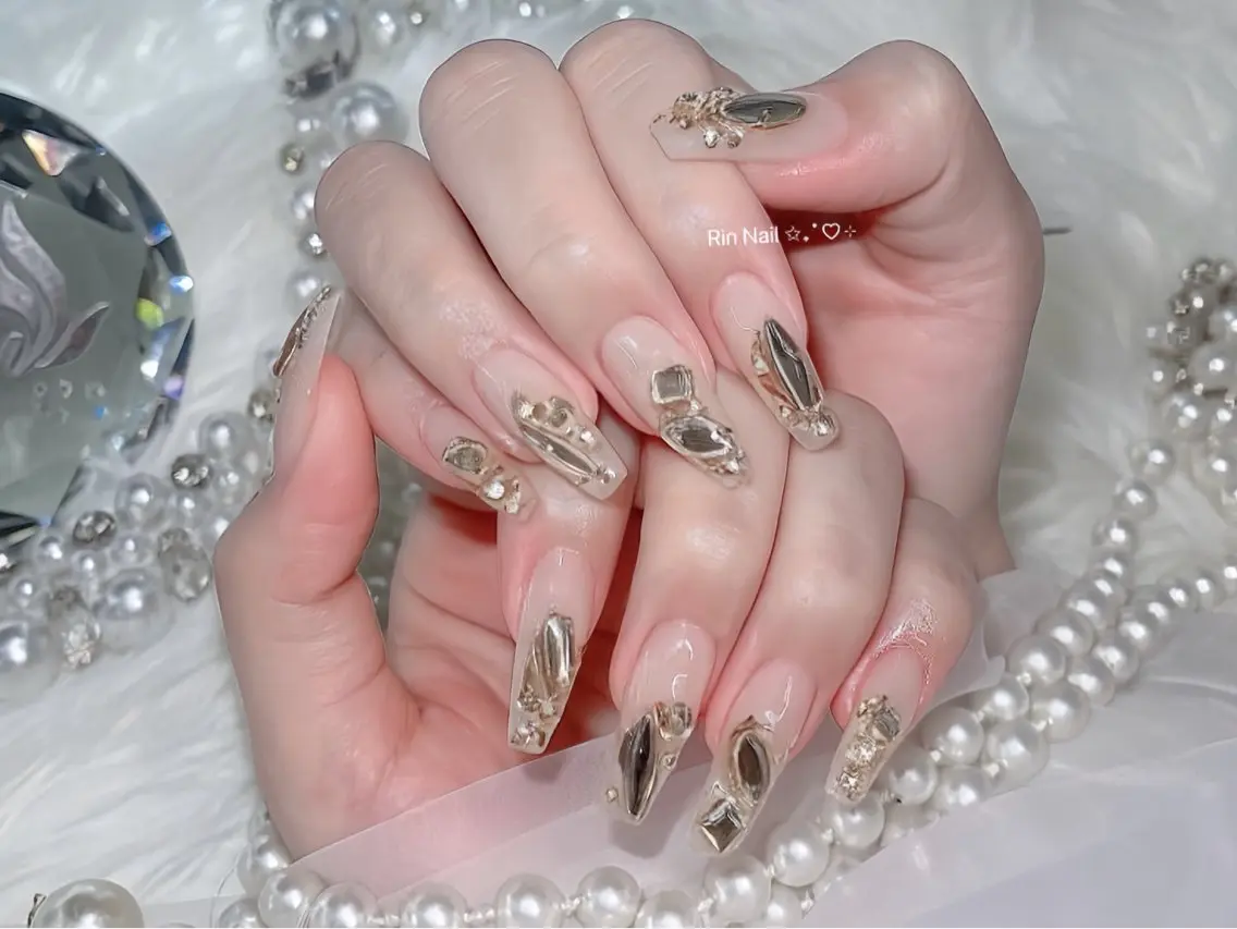 ネイル アニマル柄 べっ甲ネイル ブルー ボルドー ブラウン ハンドネイル Rin Nail 新大久保店のネイルデザイン
