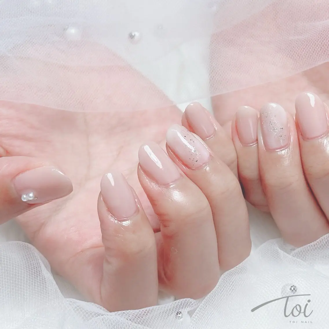 ネイル ラメ(グリッター) オフィスネイル ハンドネイル toi nailのネイルデザイン