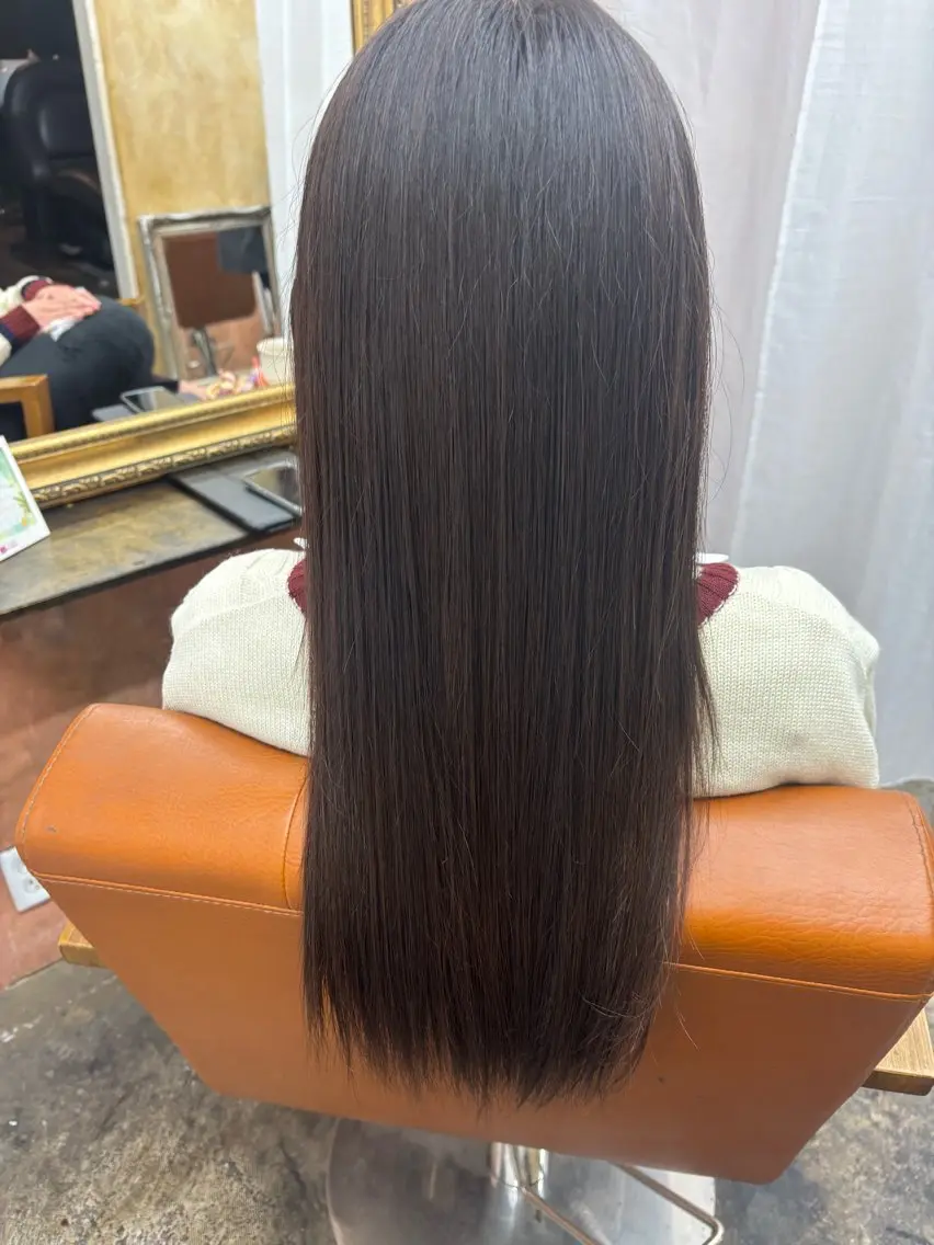 ロング 縮毛矯正 大本 涼風のヘアスタイル