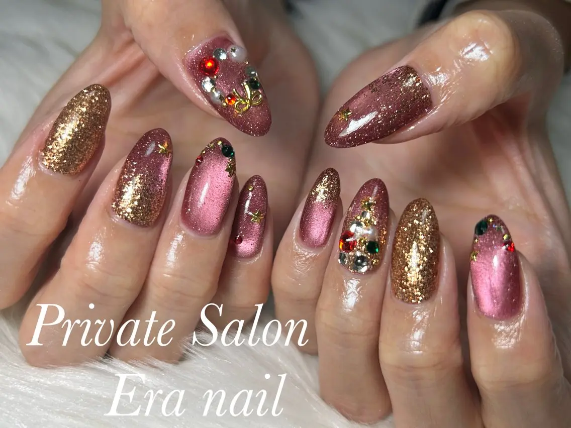 ネイル 冬ネイル クリスマス ハンドネイル Era nailのネイルデザイン