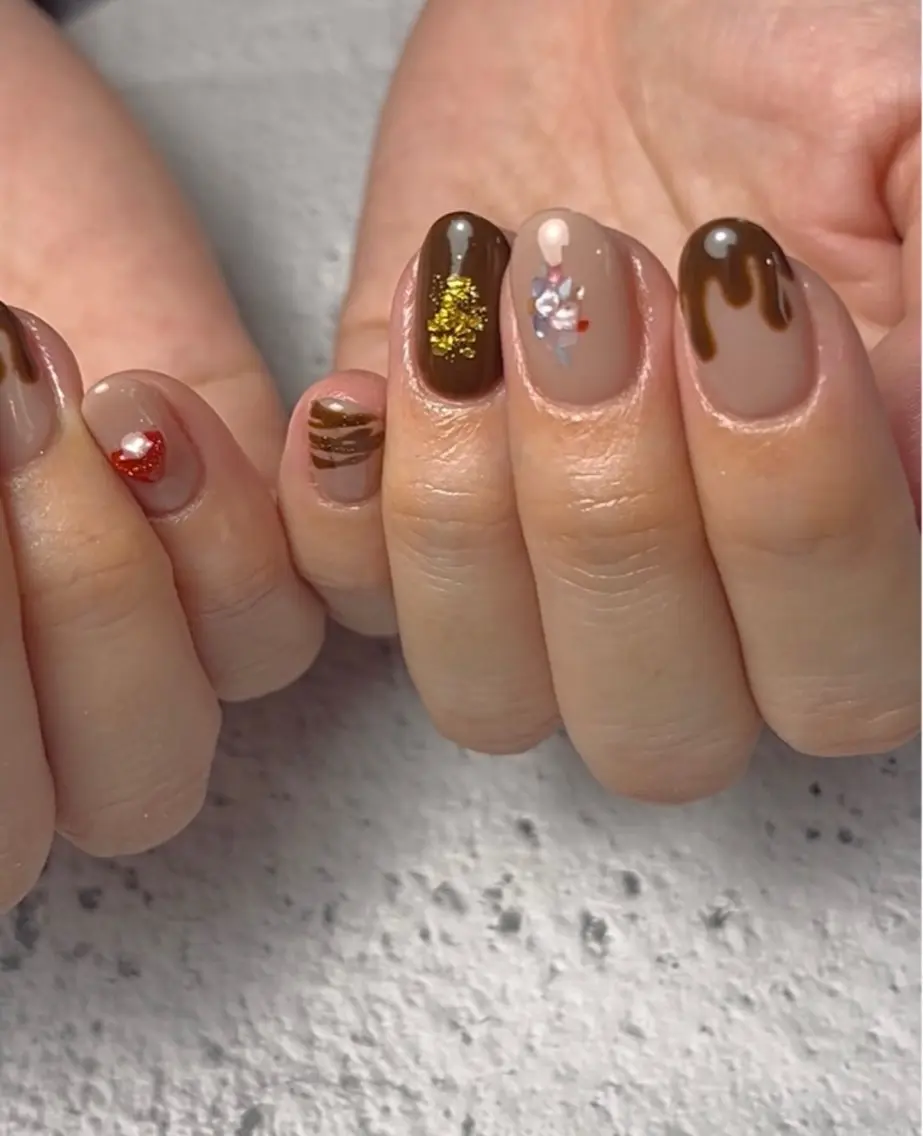 ネイル バレンタイン ハンドネイル Nail room U-！のネイルデザイン