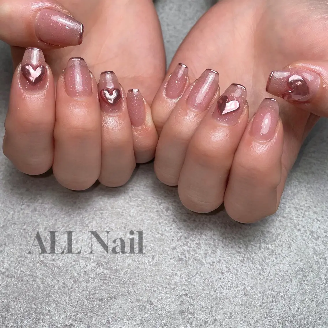 ネイル ハート ミラーネイル ぷっくりネイル ALL Nail &whiteningのその他イメージ