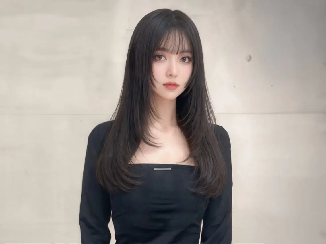 ロング カット ヘアカラー トリートメント 韓国風cut/ 縮毛矯正/正岡幹康のヘアスタイル