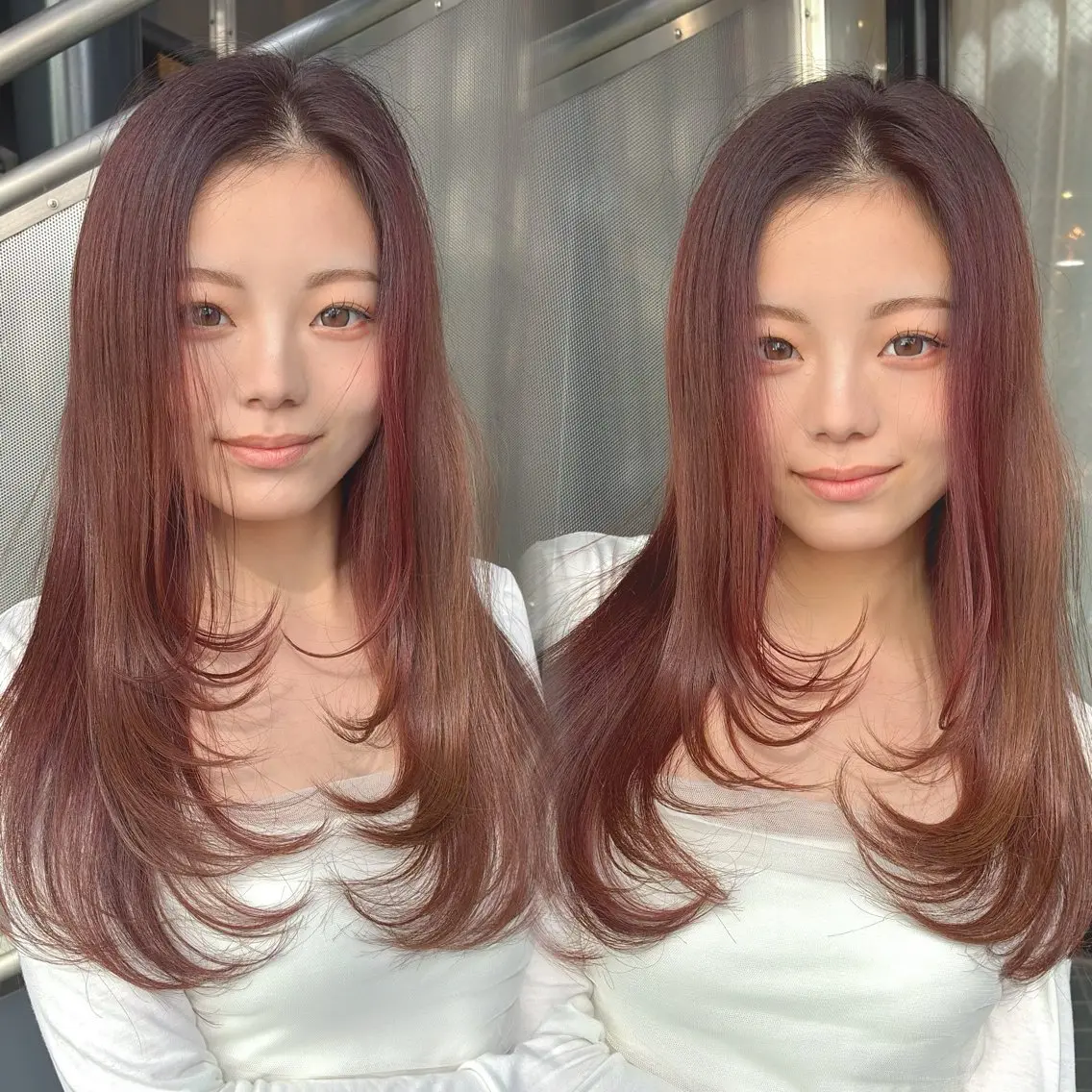 ロング レイヤーカット ロング カット ヘアカラー calna 古賀 菜摘のヘアスタイル