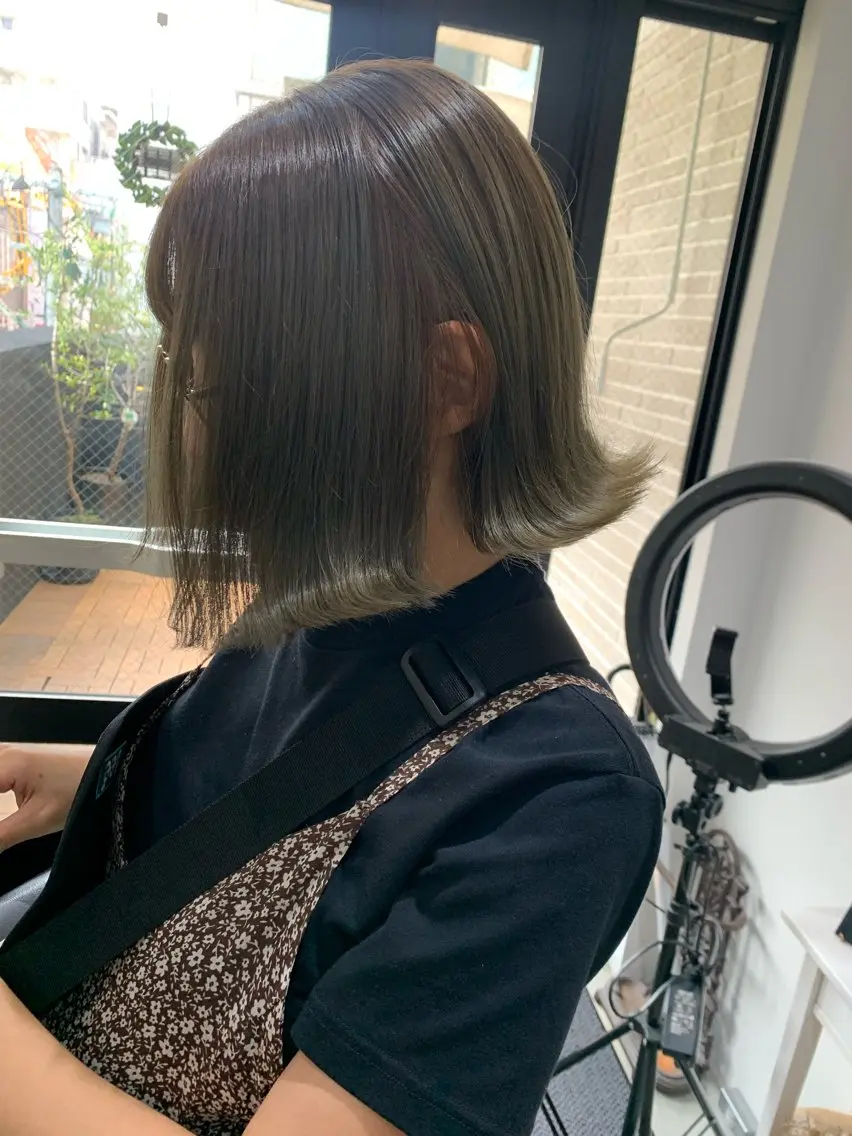 ミディアム カラー ヘアアレンジ カット kei🤎ベージュ /透明感カラー/博多のヘアスタイル