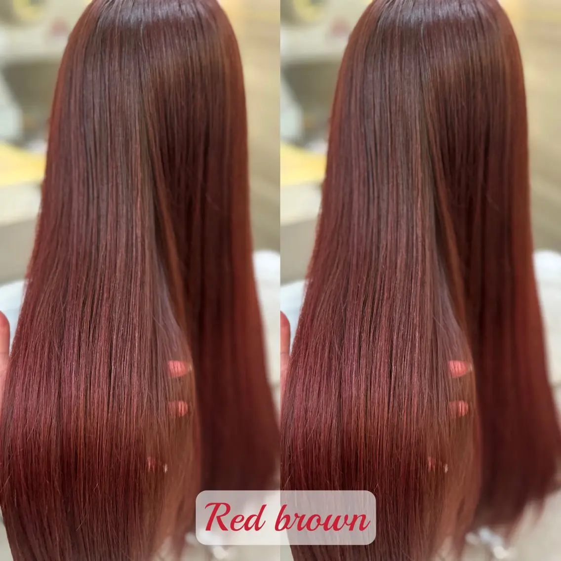 ロング レッドブラウン ヘアカラー トリートメント lovis🧸ゆうあ 🧸/透明感カラーのヘアスタイル