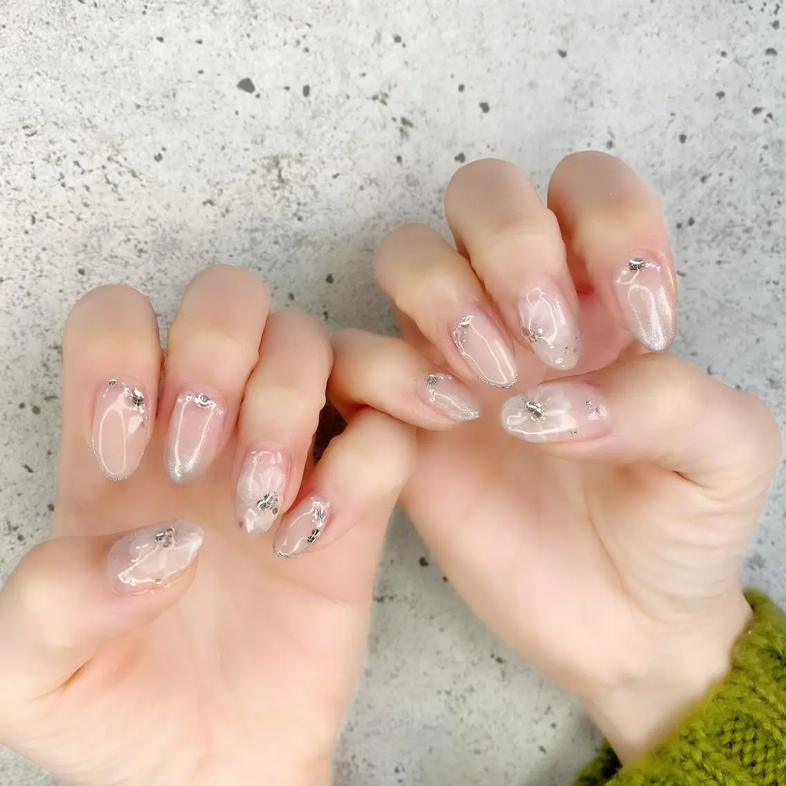 セミロング カラー パーマ ヘアアレンジ メンズ キッズ ネイル マツエク・マツパ アイブロウ グラデーションカラー ナチュラル フラワーネイル グラデーション 冬ネイル ハンドネイル Salon Ｋのネイルデザイン