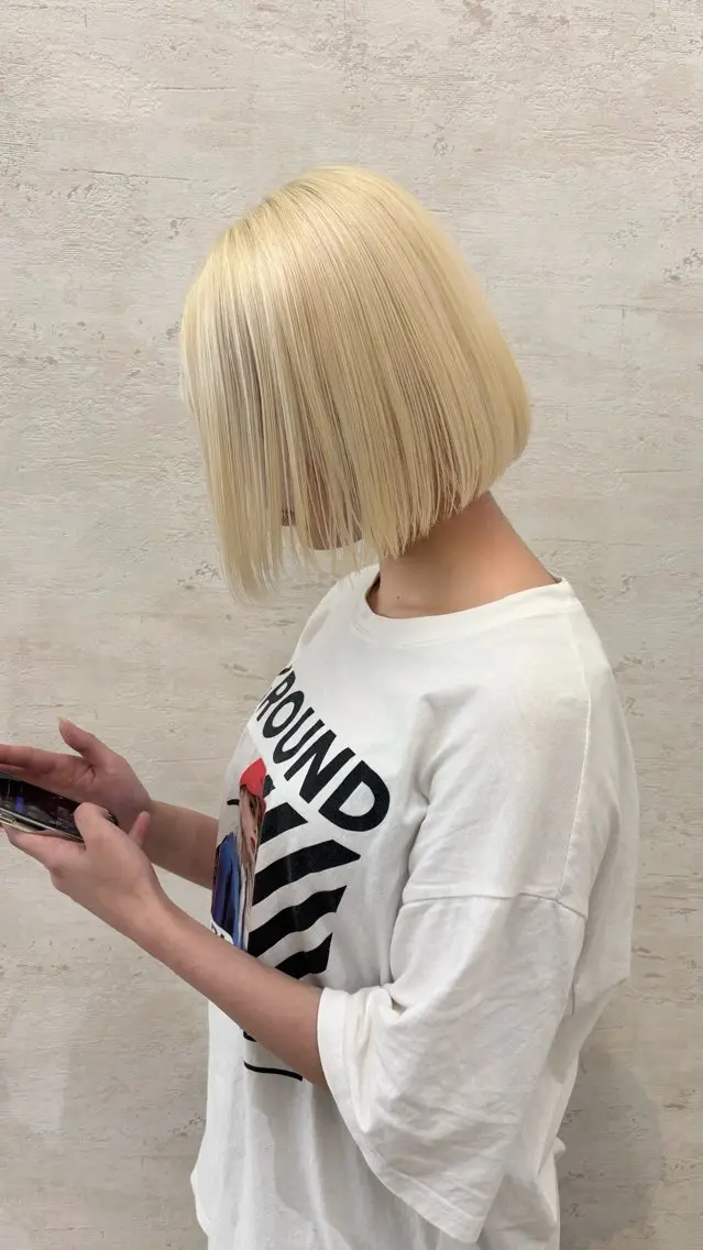 ショート ヘアカラー トリートメント sakura/韓国 ヘア/ワンホンのヘアスタイル