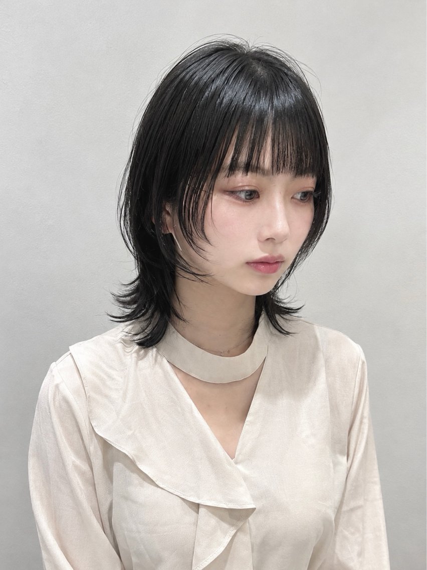 ミディアム カット 縮毛矯正 トリートメント 🐺ウルフ/レイヤー 似合わせ‎🤍沙羅のヘアスタイル