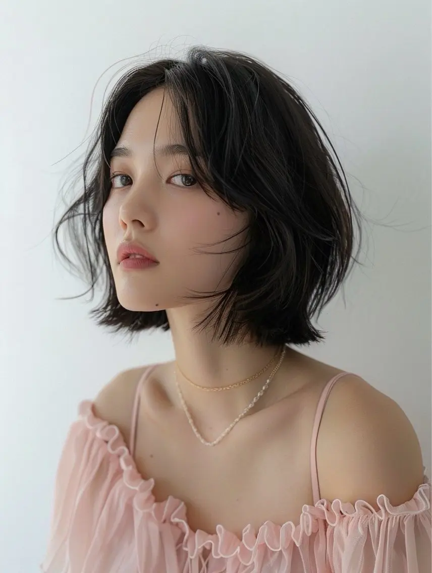 ミディアム カット ヘアカラー トリートメント Laffin. 喜永のヘアスタイル