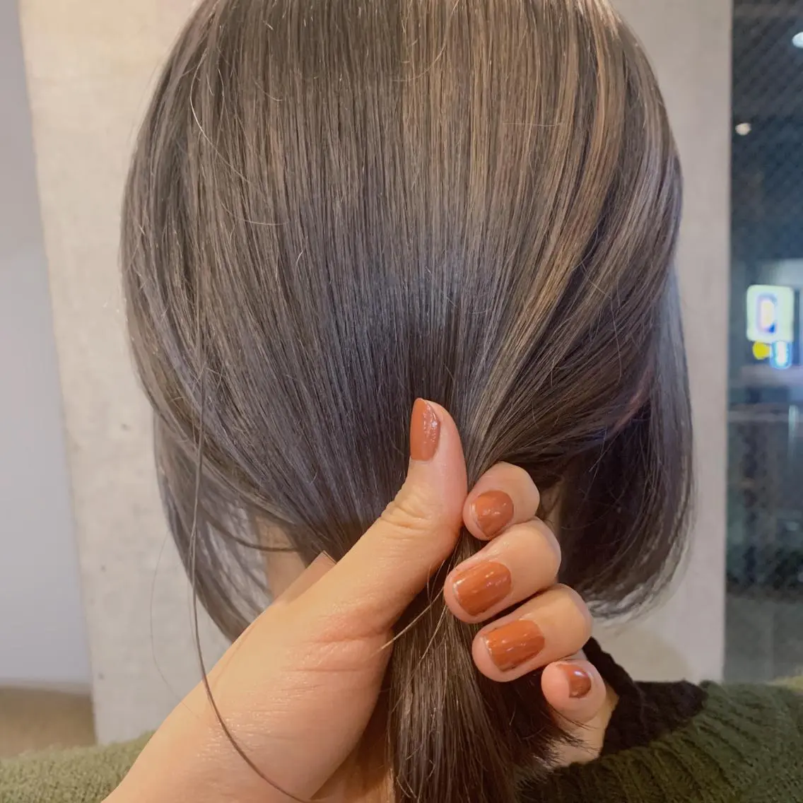 ロング カラー パーマ ヘアアレンジ グレージュ kana .のヘアスタイル