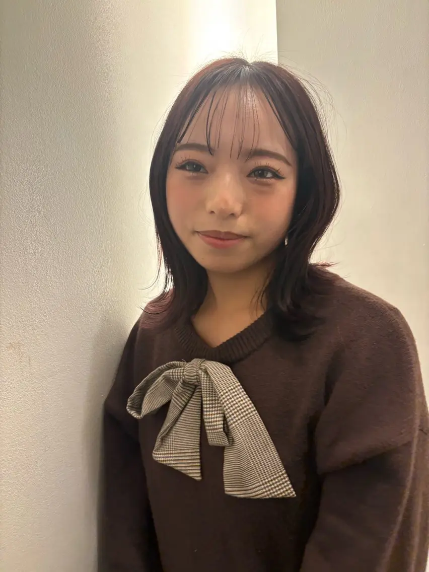 ミディアム レイヤーカット カット 人気サロン縮毛矯正 ボブカットカラーのヘアスタイル