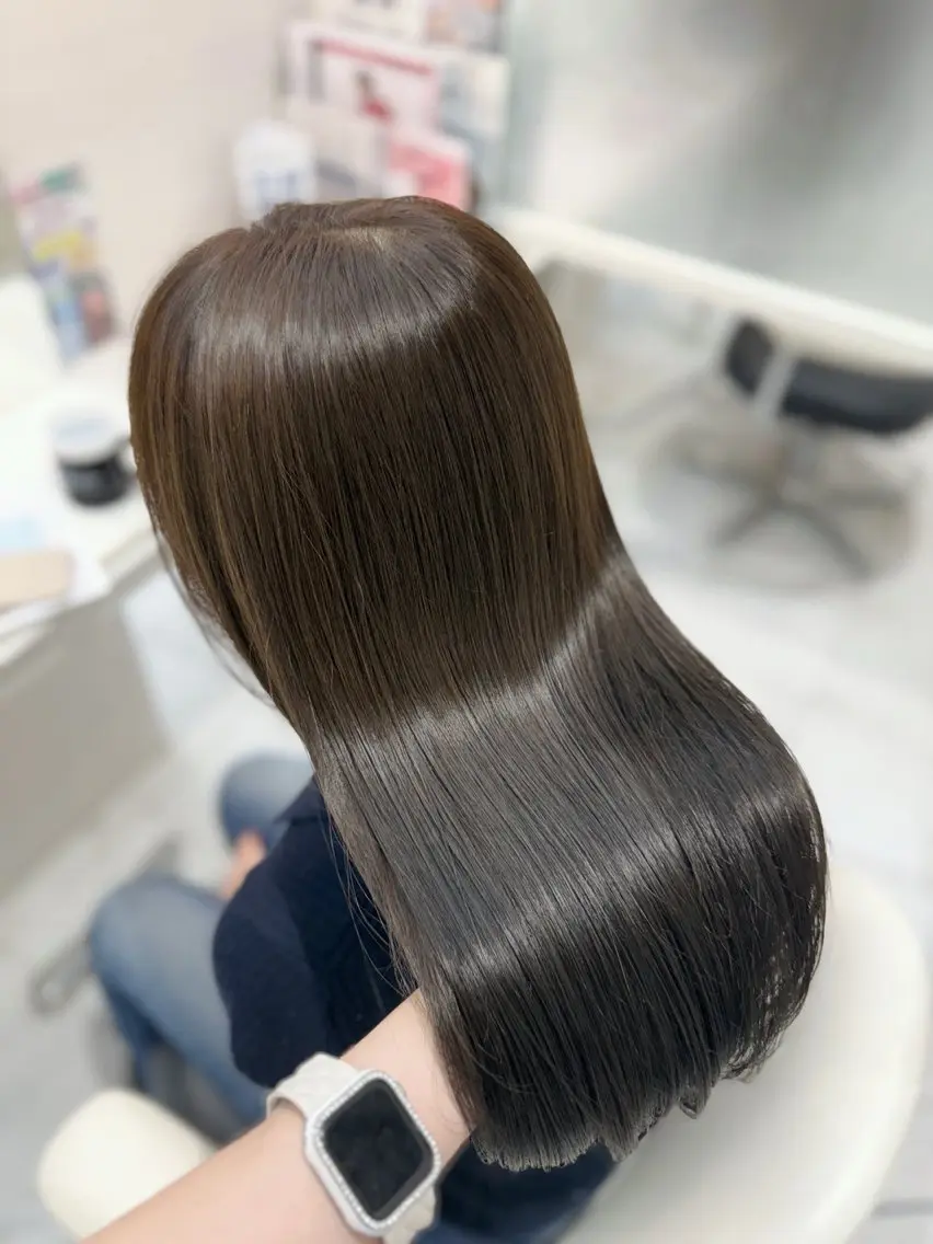 ロング 髪質改善 縮毛矯正 トリートメント 酸性ストレート カット 縮毛矯正 すずきなつき 縮毛矯正🐰🌙のヘアスタイル