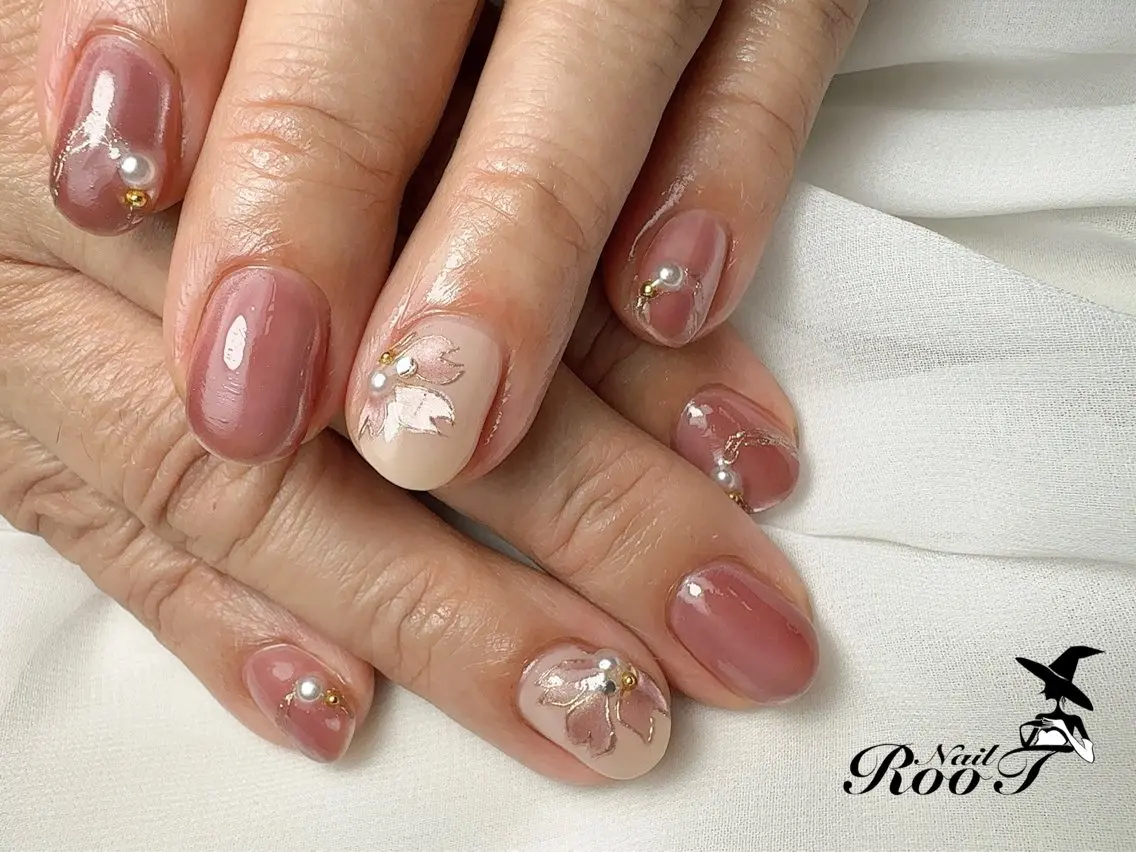 ネイル 桜ネイル ハンドネイル RooT Nailのネイルデザイン