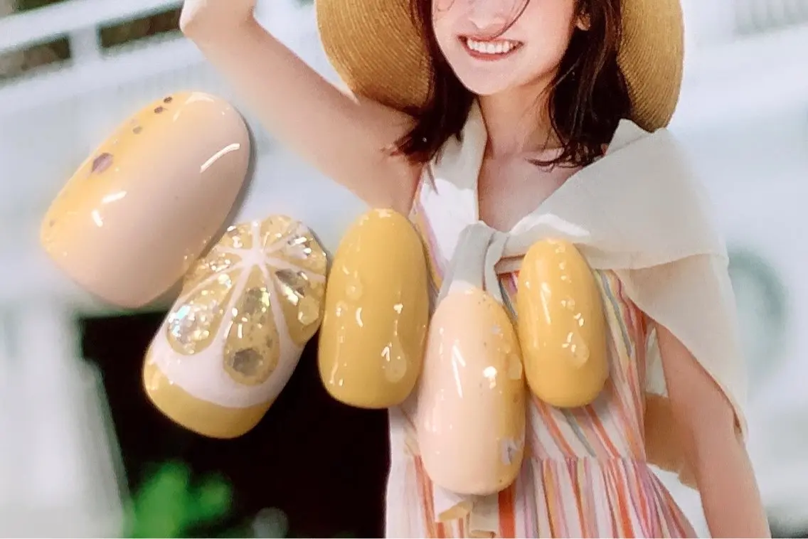 ネイル ぷっくりネイル 黄色 みき 🎀のマツエク・マツパデザイン