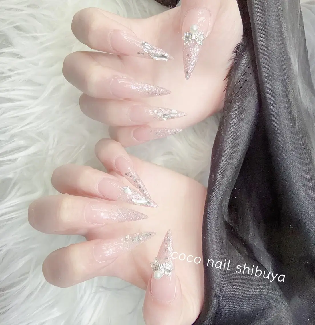 ネイル 長さ出し 韓国ネイル ロングネイル 持ち込み スーパーロングネイル ハンドネイル CoCo Nail 長さ出し専門店のネイルデザイン
