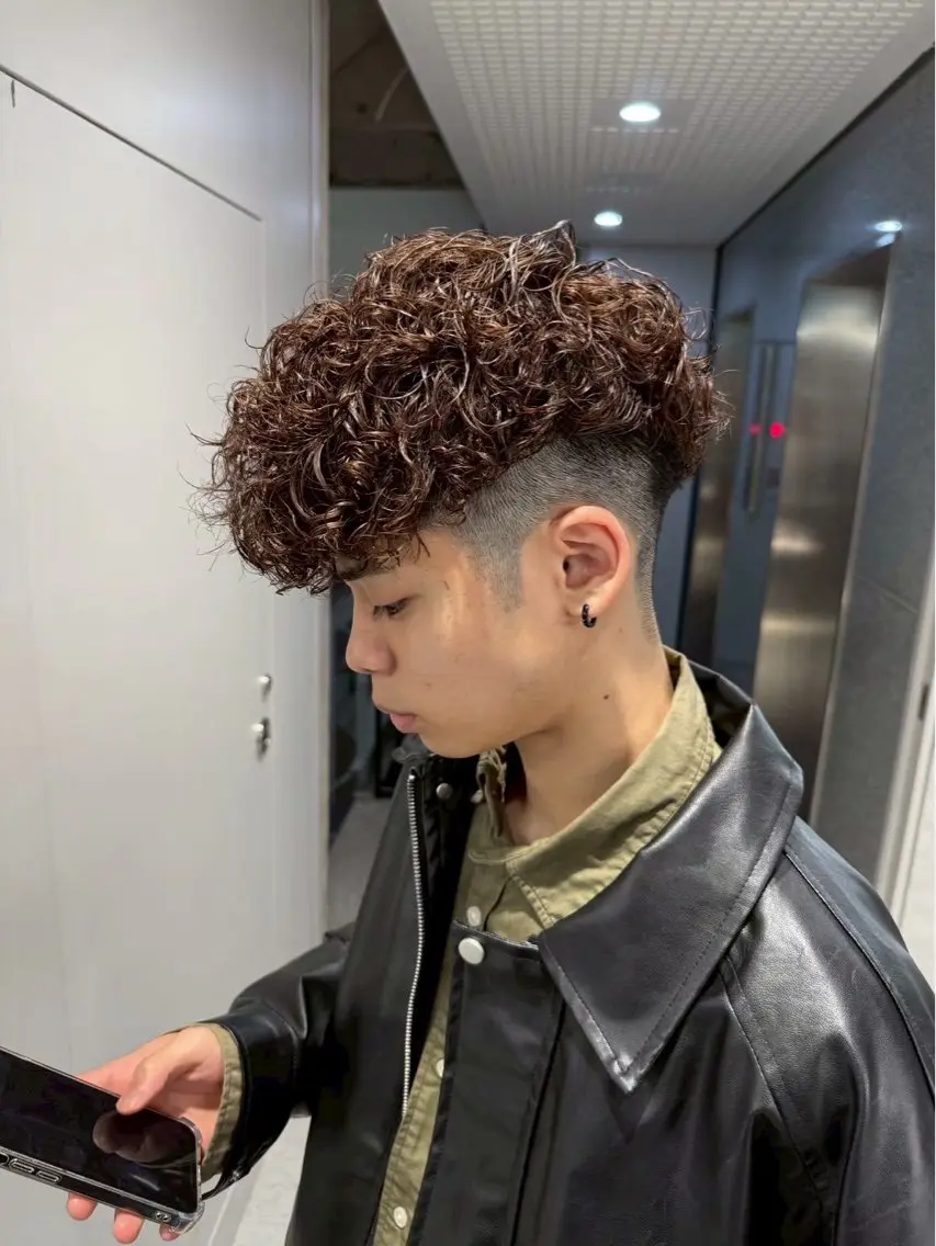ショート パーマ メンズ スペインカール カット パーマ メンズパーマカット 達人/涼のヘアスタイル