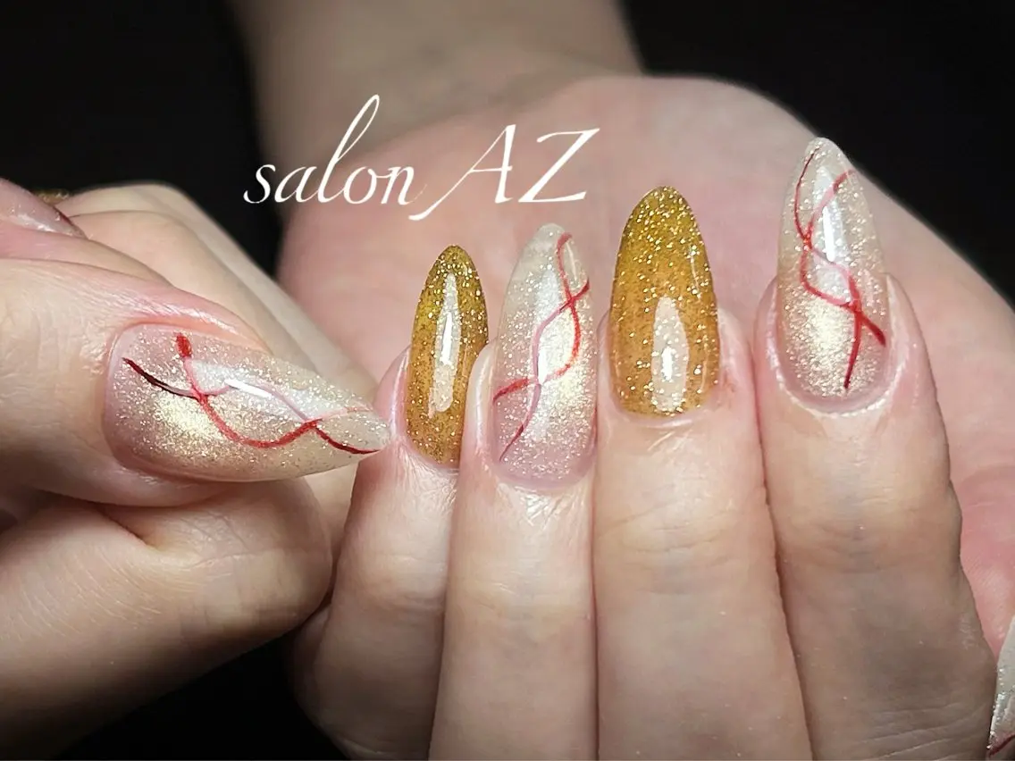ネイル アートネイル フットネイル フレンチネイル マグネットネイル 持ち込み ハンドネイル salonAZ Miaのネイルデザイン