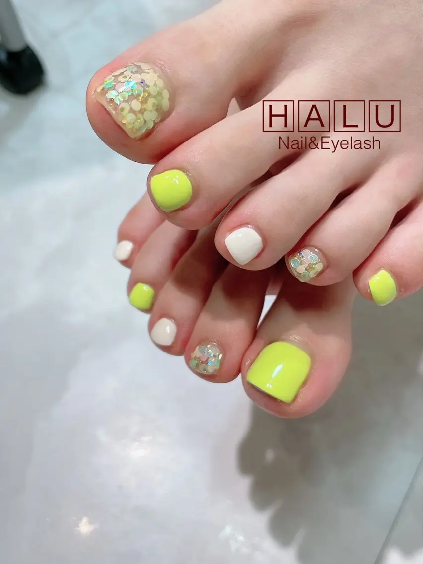 ネイル グリーン 春ネイル HALU ハルのネイルデザイン