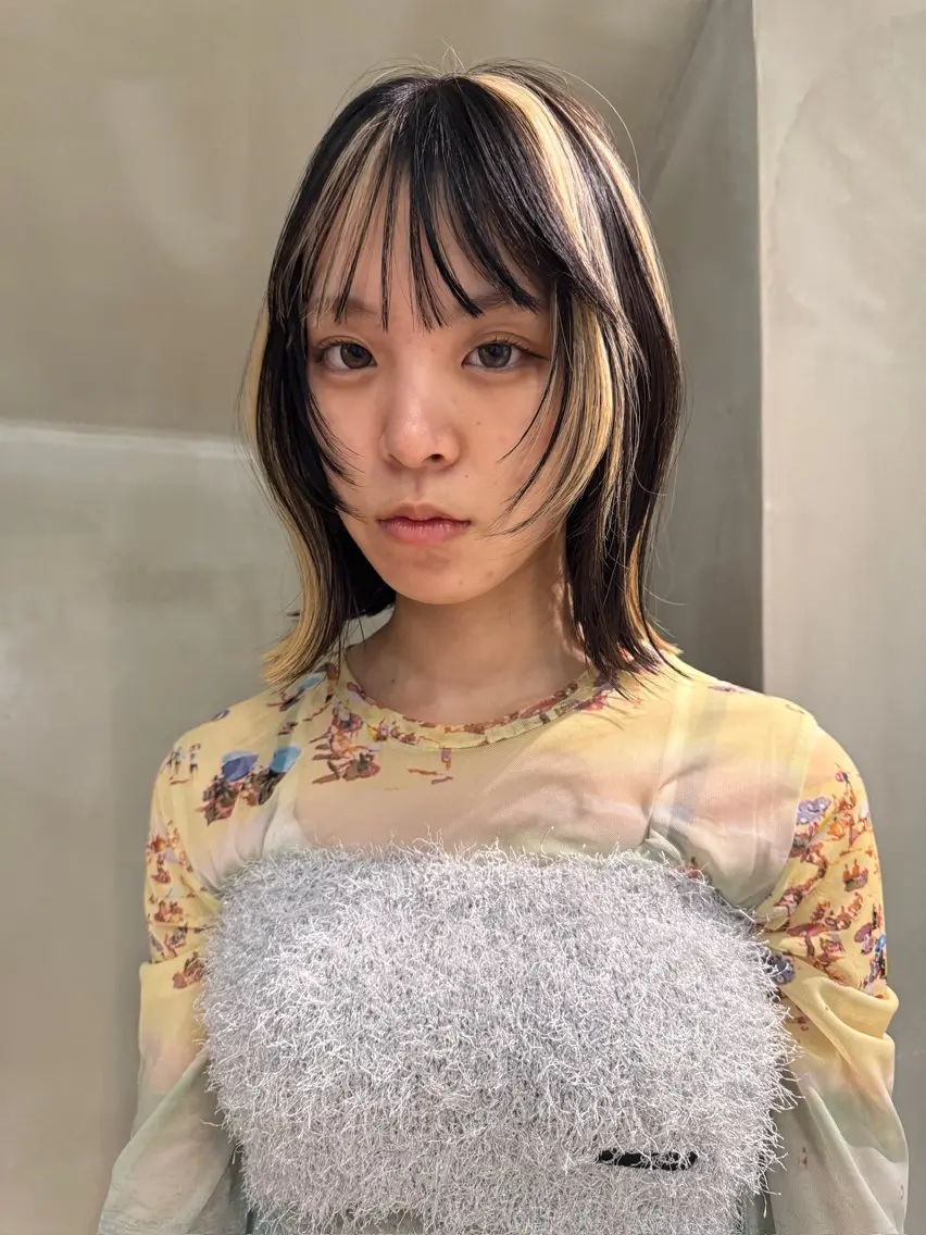 ミディアム ヘアカラー Nikiita リコのヘアスタイル
