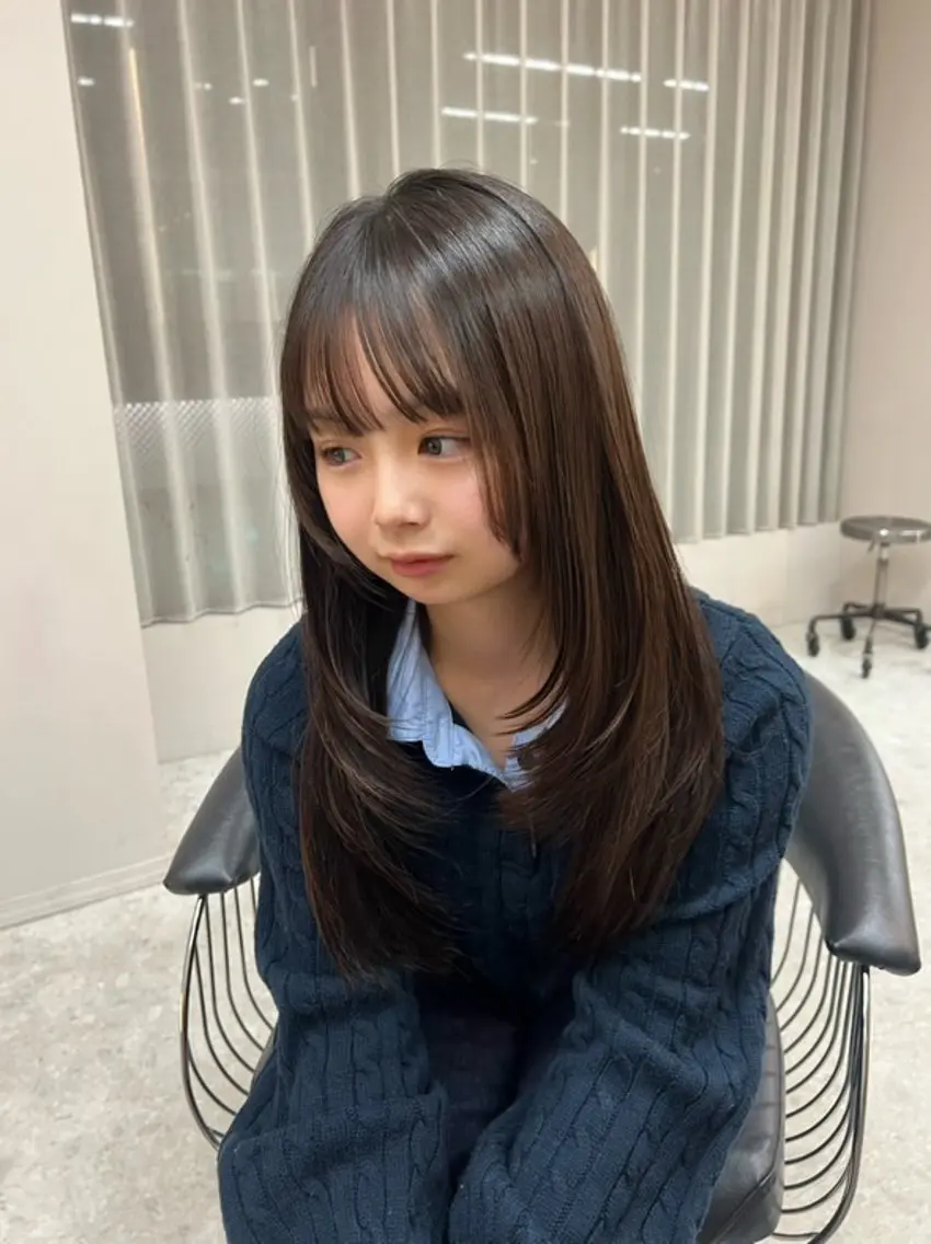 ロング カラー ブラウンカラー ショコラブラウン 透明感カラー モカブラウン 顔周りカット ヘアカラー saya🍀/透明感 カラー/ヘアセットのヘアスタイル