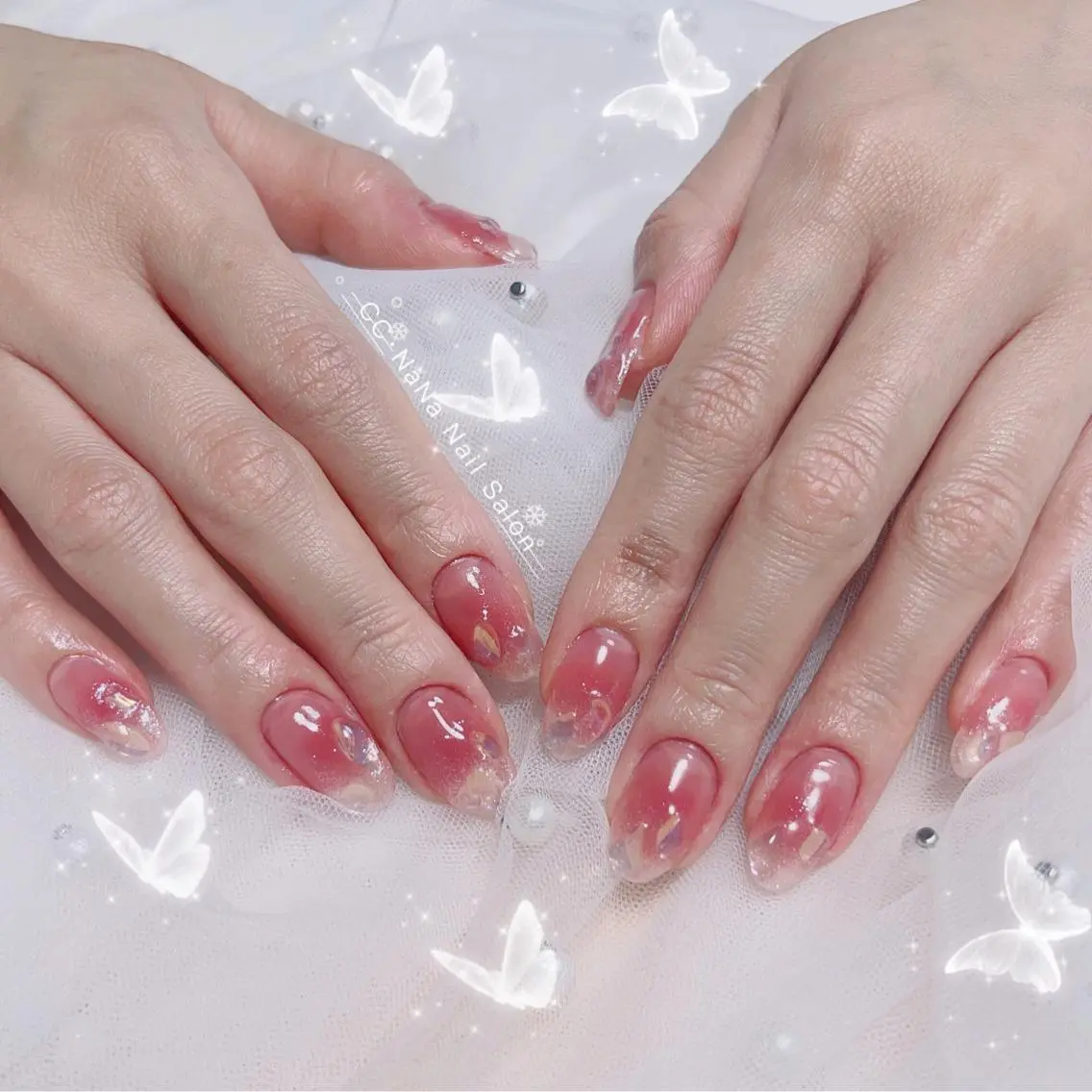 ネイル チークネイル ワンホンネイル ハンドネイル CC NaNa ワンホンネイル🌙Nのネイルデザイン