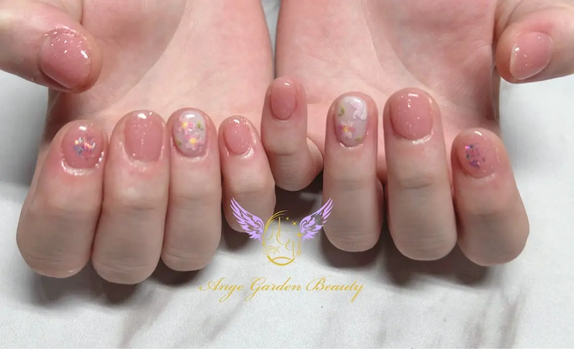ネイル 桜ネイル 春ネイル ハンドネイル AngeGarden Beautymihoのネイルデザイン