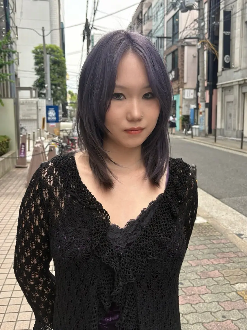 ミディアム ヘアカラー 褒められる ハイトーン⭐️カノンのヘアスタイル