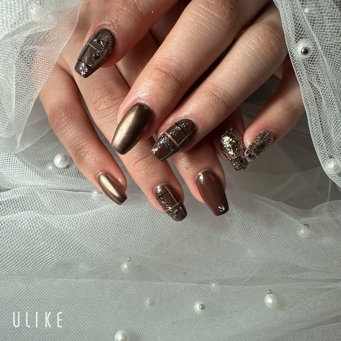 ネイル ブラウン Queen nailのネイルデザイン