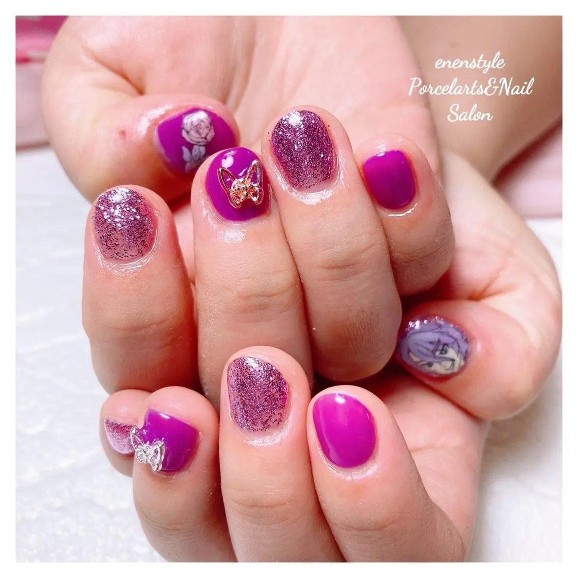 ミディアム ネイル 🐾enen style 🐾のネイルデザイン