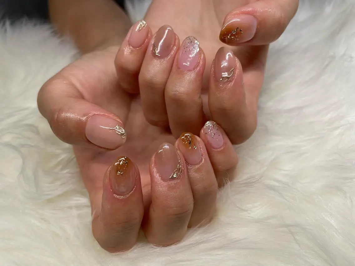 ロング カラー ヘアアレンジ キッズ ネイル マツエク・マツパ アイブロウ 福田 加奈のネイルデザイン