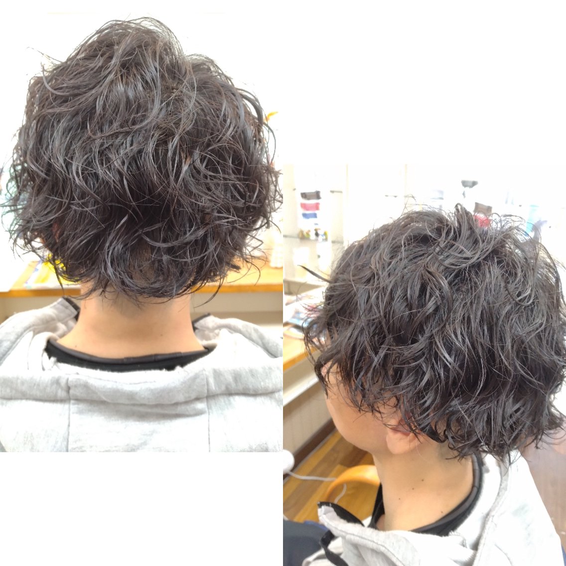 パーマ メンズ ショート メンズパーマ ツーブロック 森長 咲子のヘアスタイル