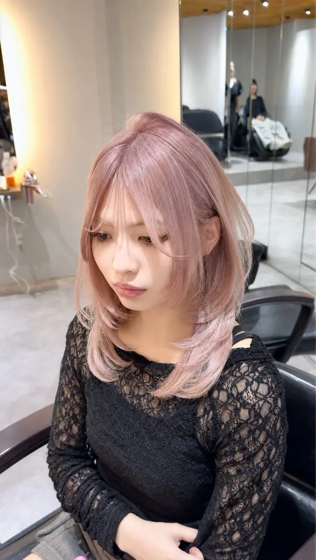 ミディアム カラー カット ヘアカラー トリートメント レイヤーカット/ ブリーチカラー/雅人のヘアスタイル
