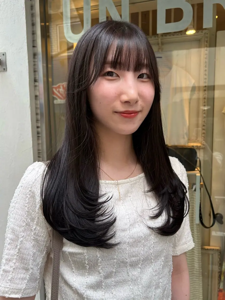 セミロング カラー ブラウンカラー レイヤーカット カット ヘアカラー トリートメント なぎさ 🎀 / 透明感カラー/心斎橋のヘアスタイル