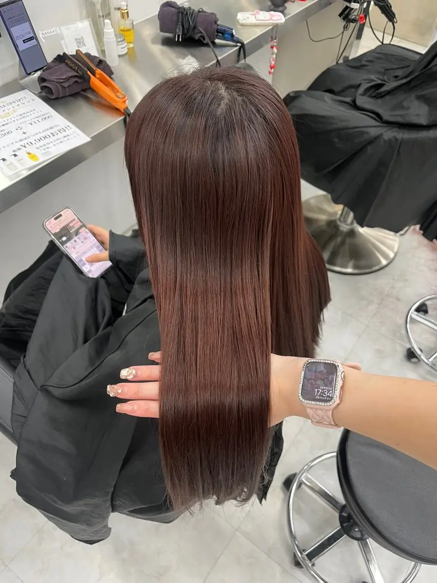 ロング カラー ヘアアレンジ ヘアカラー ヘッドスパ ヘアセット 🫧🎀うる艶暖色 🏹Nanako🎀のヘアスタイル