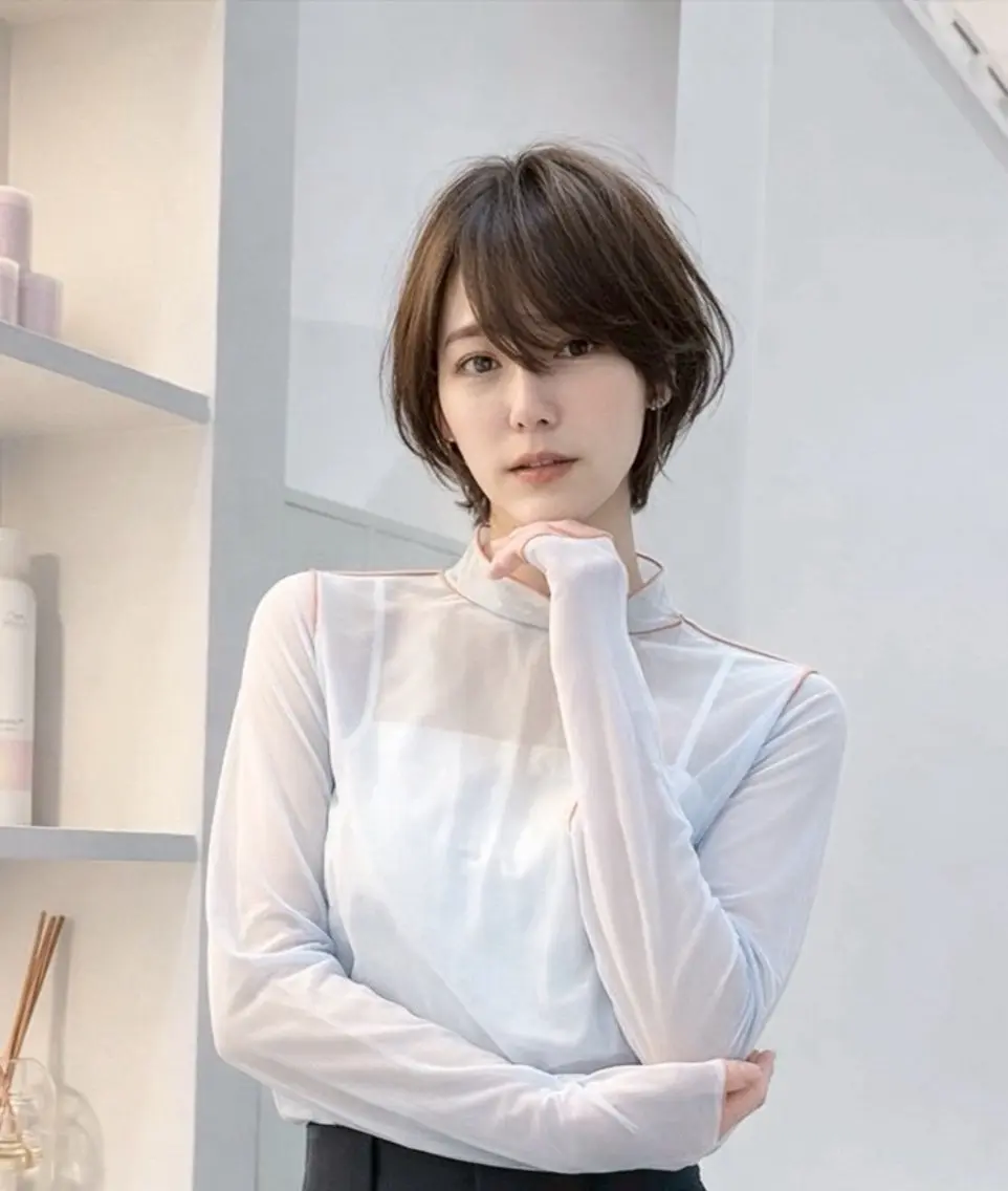 ショート カラー カット ヘアカラー トリートメント 佐藤優晟/カラー/ 癖毛ショート/表参道のヘアスタイル