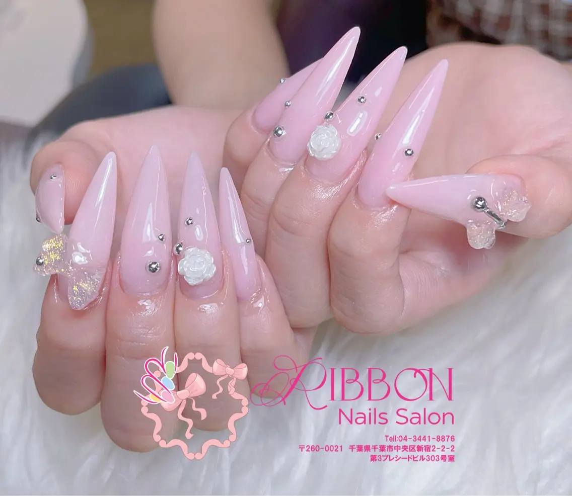 ネイル フットネイル フレンチネイル ジェルネイル マグネットネイル 持ち込み ハンドネイル Ribbonnail salonのネイルデザイン