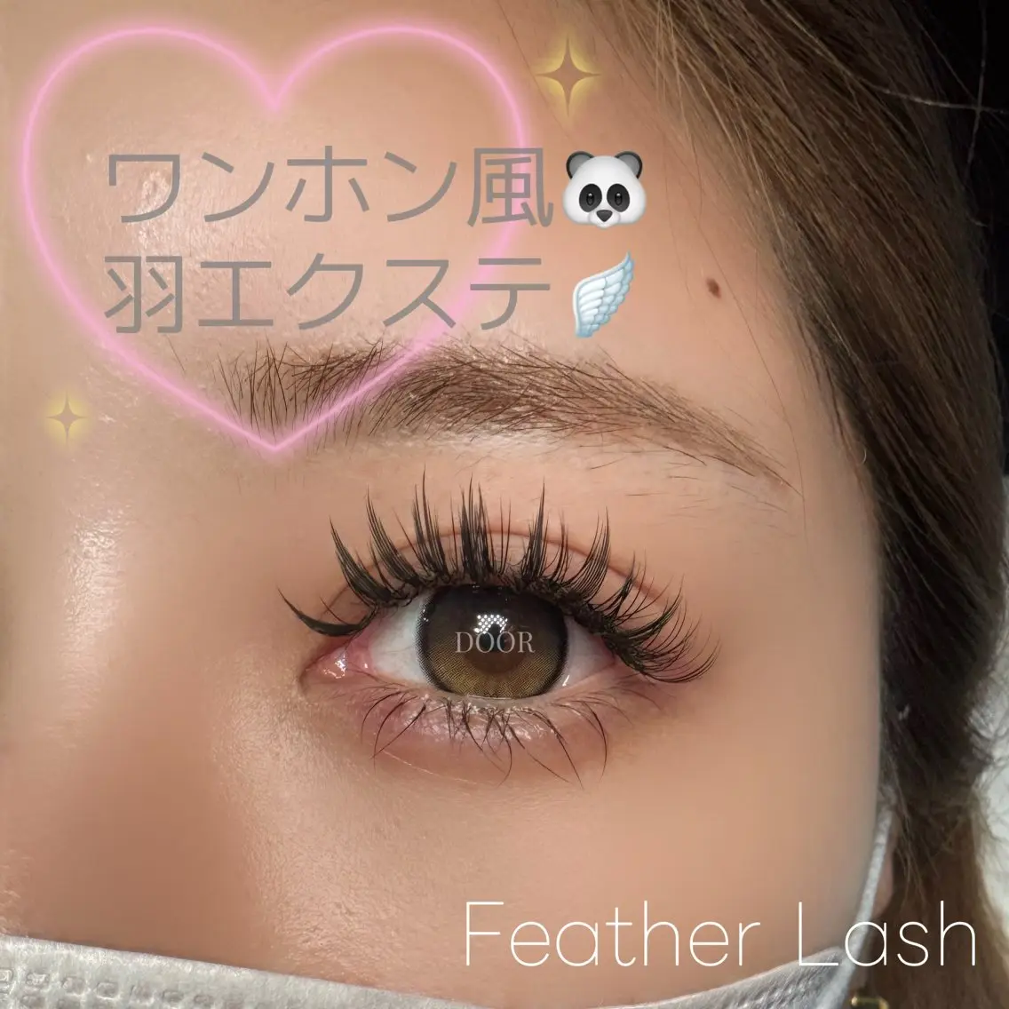 🆕【ワンホン風🐼羽エクステ10束まで🪽】LEDフラットラッシュ100本（120本+¥550/140本+¥1100）の写真