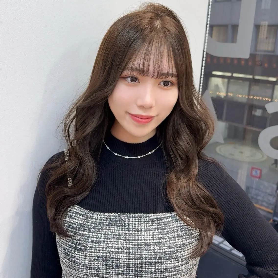ミディアム ヘアカラー トリートメント 顔周りレイヤー/新宿 /モテ艶カラー/航介のヘアスタイル