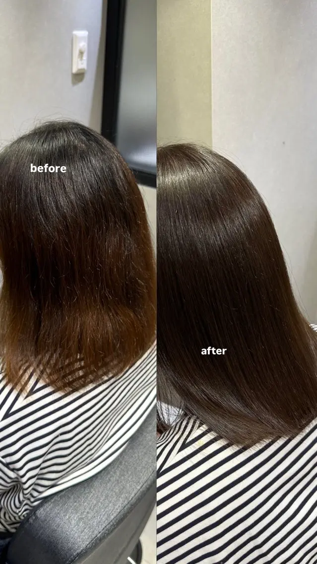 カラー 髪質改善 ヘアカラー トリートメント b a b a 🫧のヘアスタイル