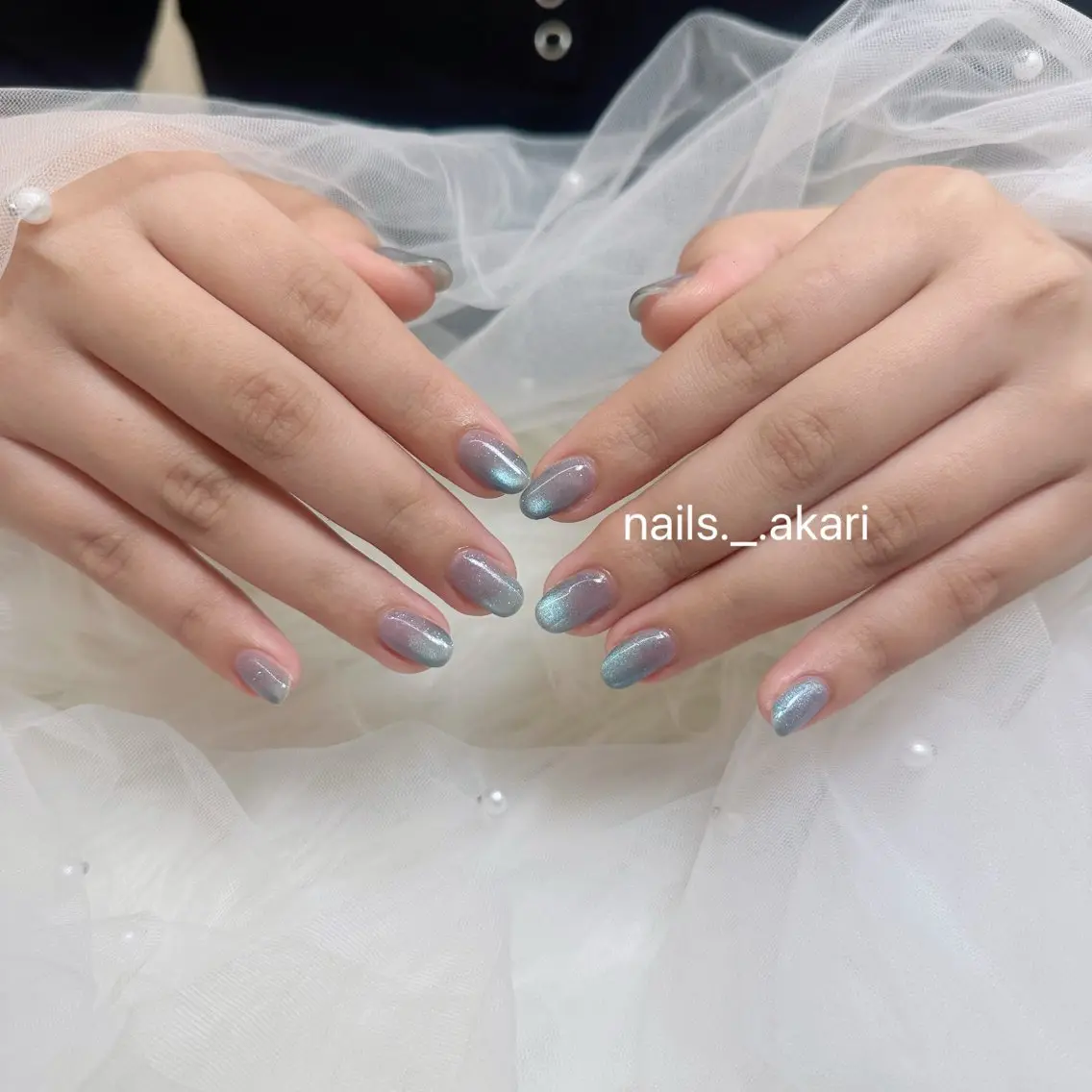 🌈チップ長さだし10本+トレンド🧡マグネット|フラッシュ|ミラーネイル🐝✨の写真
