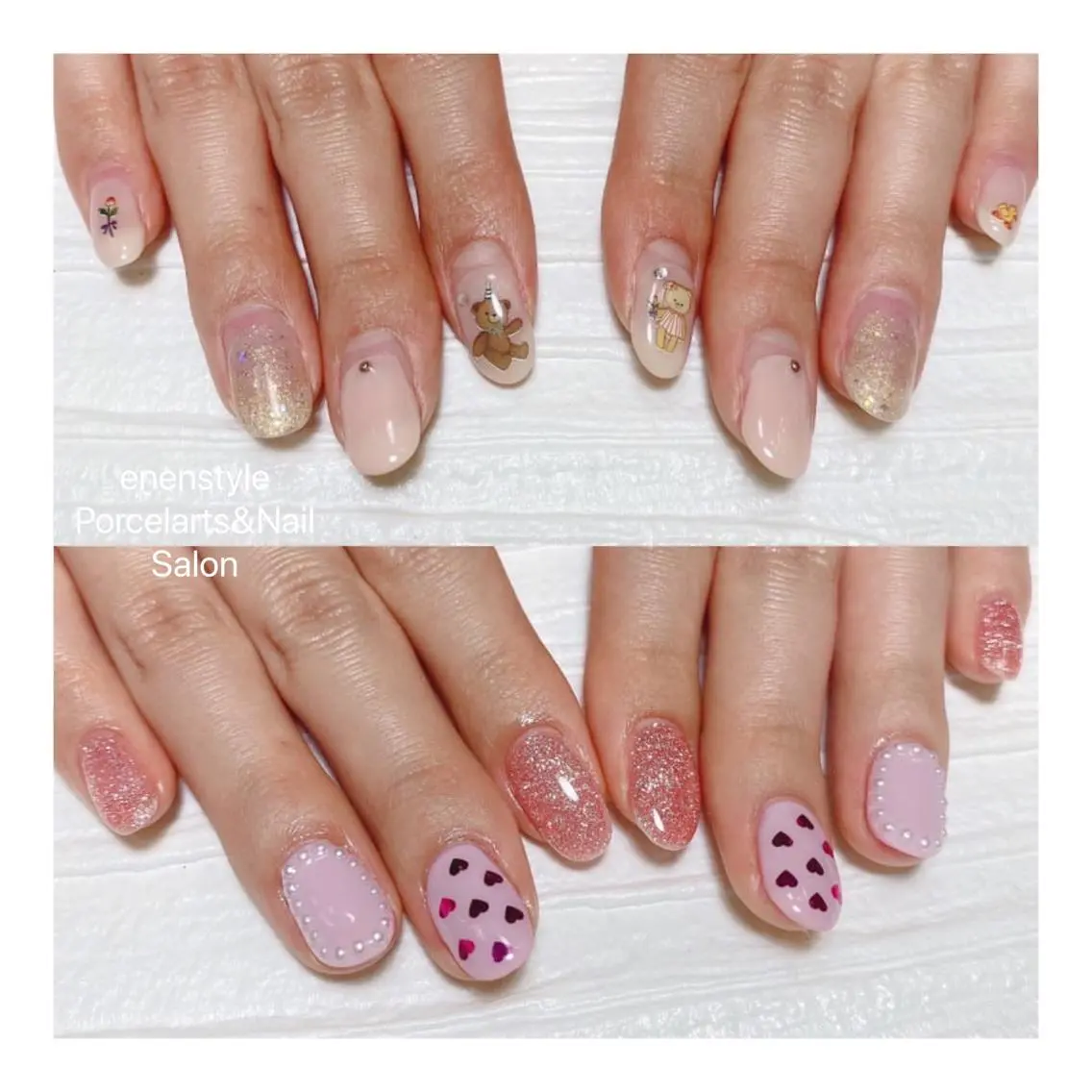 ミディアム ネイル ハンドネイル 🐾enen style 🐾のネイルデザイン
