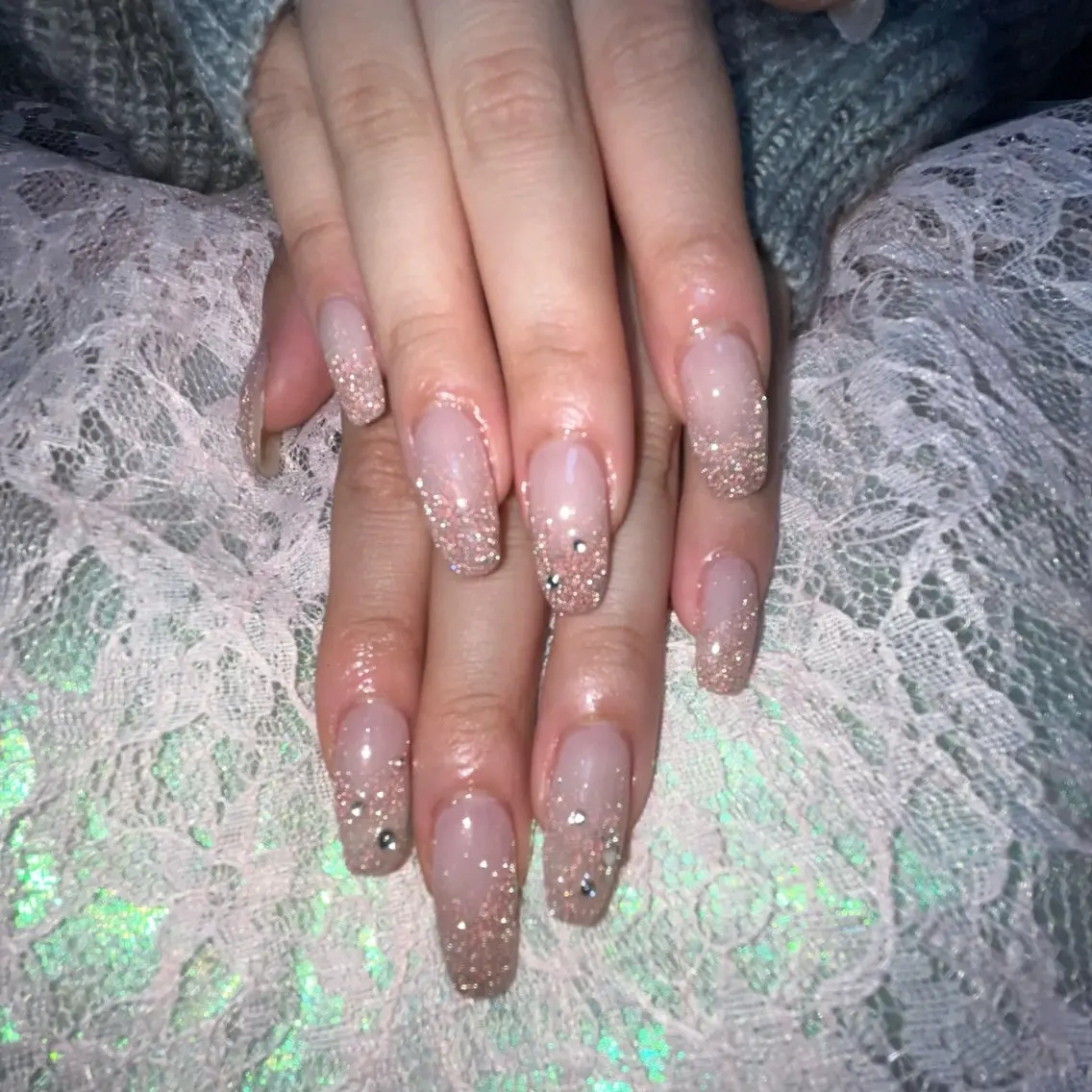 ネイル グラデーション キラキラネイル ラメ(グリッター) ラメグラデーション ピンク mipa nailのネイルデザイン