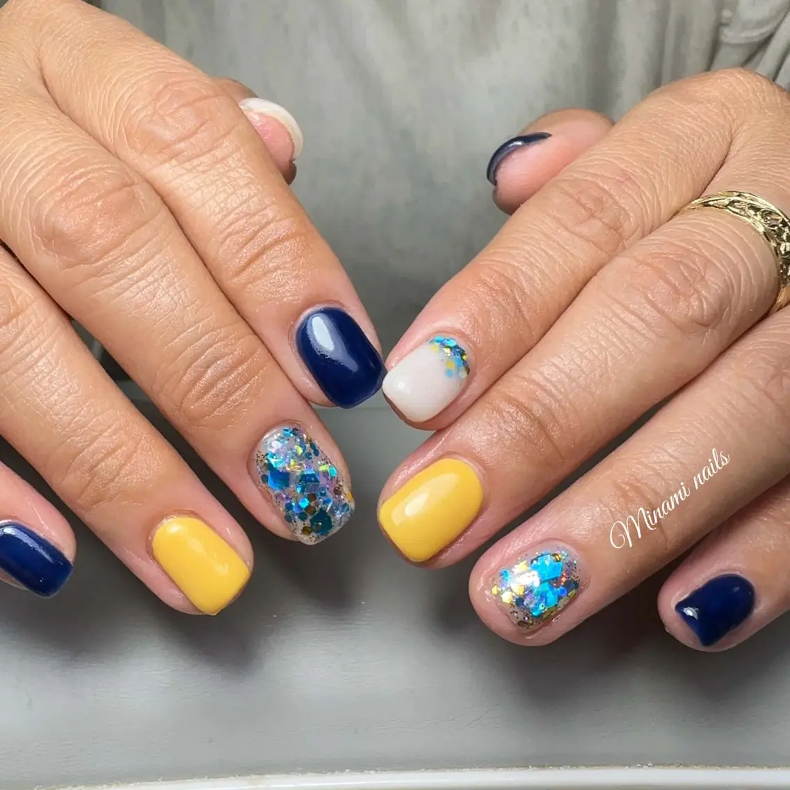 ネイル アートネイル ガーリー キラキラネイル 韓国ネイル マグネットネイル ハンドネイル Minami Nailsのネイルデザイン