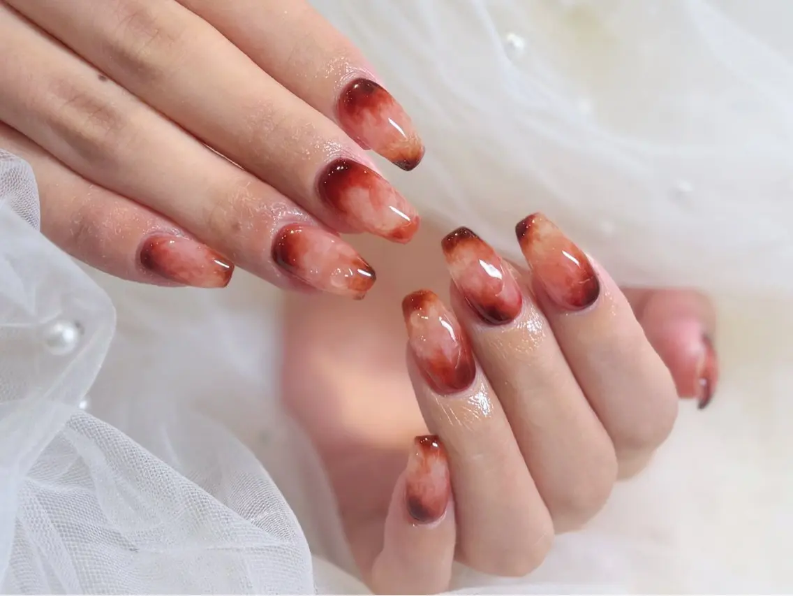 ネイル ハンドネイル ワンホン韓国ちゅるん ネイル✨🎀AMIのネイルデザイン